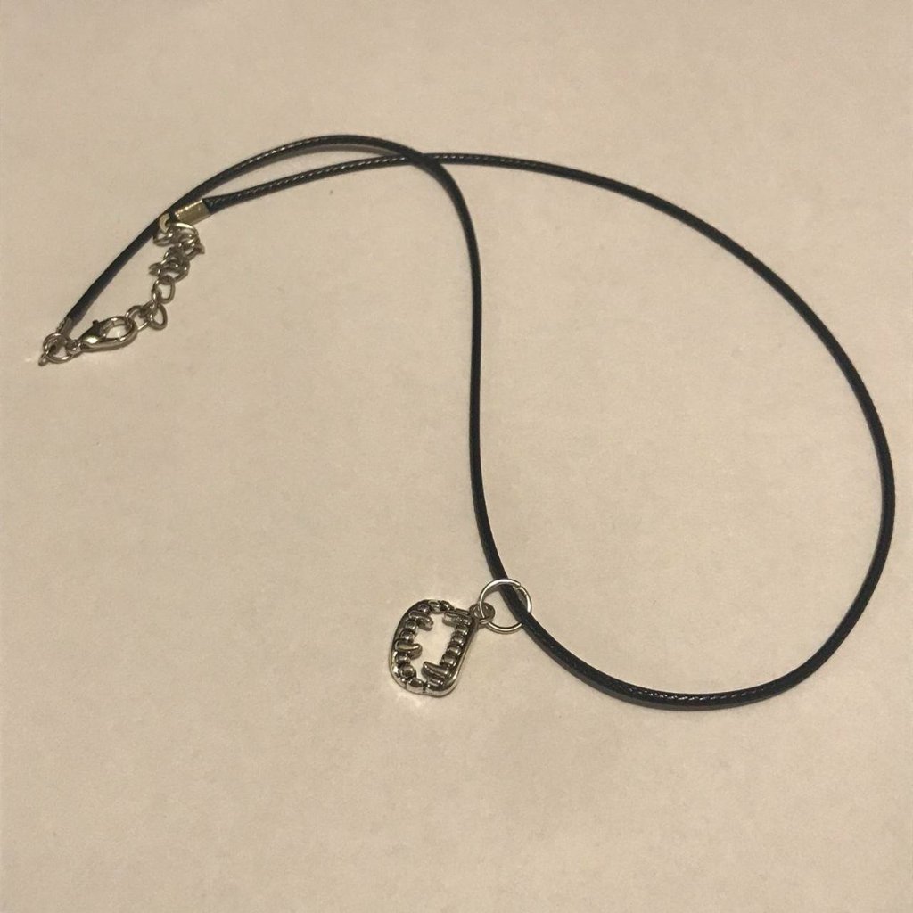 Silver 18 Inch Black Leather Rope Charm Fashion Necklace